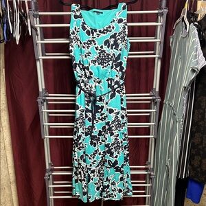 Tommy Hilfiger Teal and Navy  Floral Midi Dress